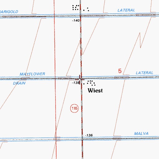 Topographic Map of Wiest, CA