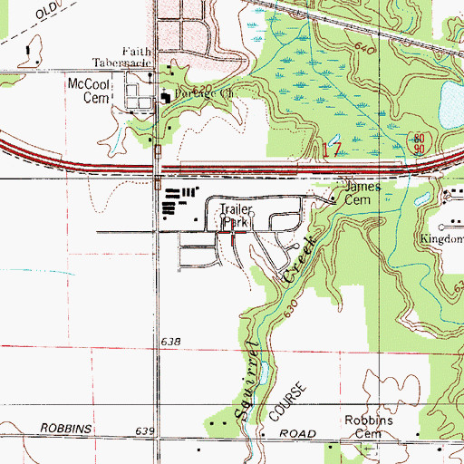 Topographic Map of Pleasant Valley, IN