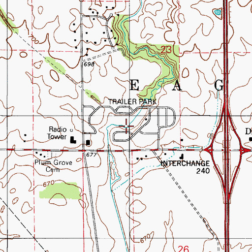 Topographic Map of Apple Valley Estates, IN
