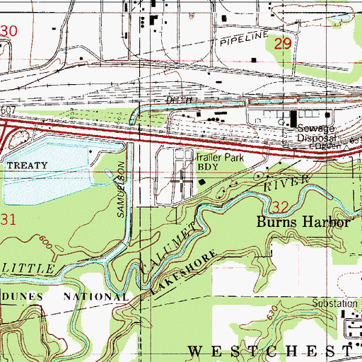 Topographic Map of Shadyside Mobile Home Court, IN