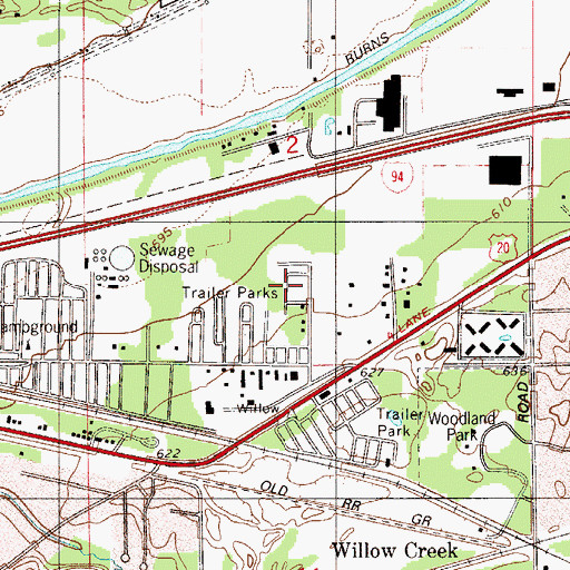 Topographic Map of Marine Drive Mobile Home Park, IN