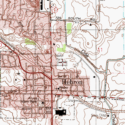 Topographic Map of Gas Lite Mobile Home Park, IN