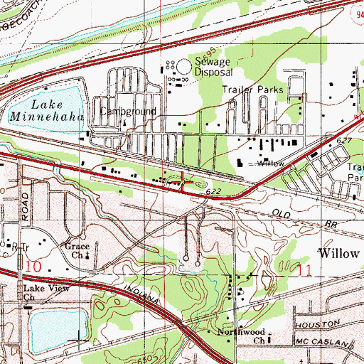 Topographic Map of Dons Mobile Home Park, IN