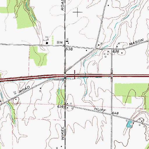 Topographic Map of Schuster Farms, OH