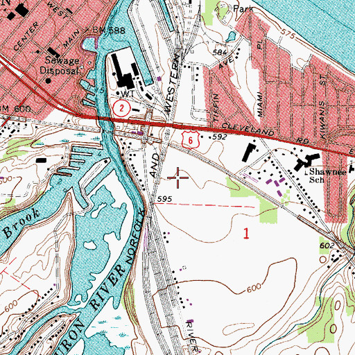 Topographic Map of Enderle Berry Farm, OH