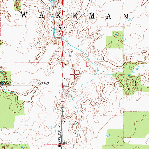 Topographic Map of Engelhardt Farms, OH