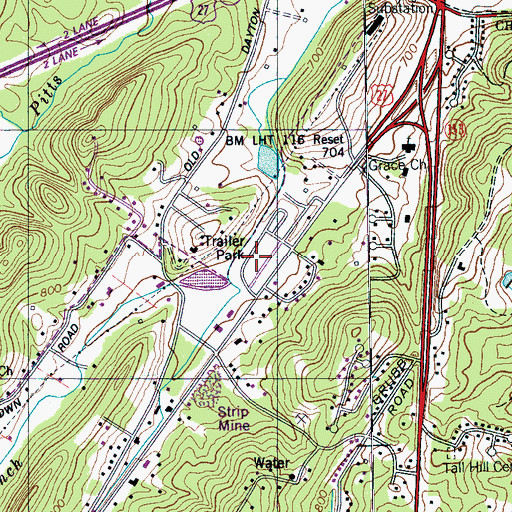 Topographic Map of Fair Meadows Mobile Home Park, TN