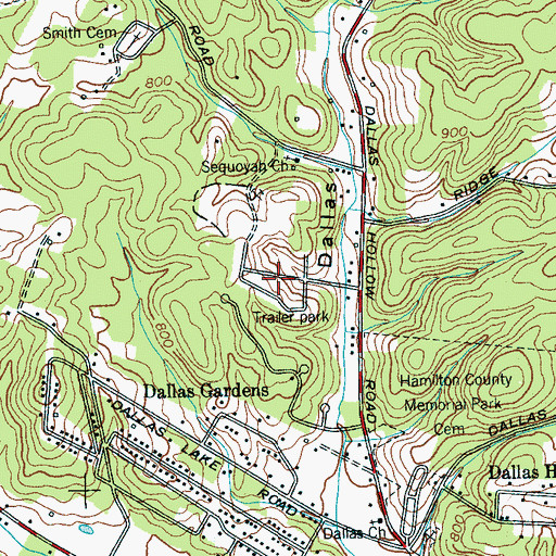 Topographic Map of Country Oaks Estates, TN