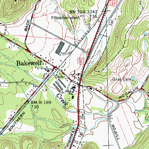 Topographic Map of Harrison Trailer Park, TN