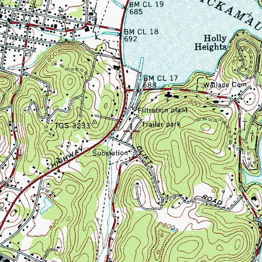 Topographic Map of J And B Mobile Home Park, TN