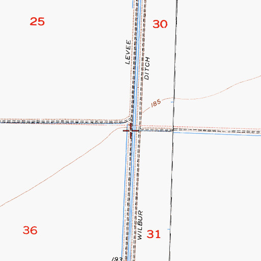 Topographic Map of Wilbur Ditch, CA