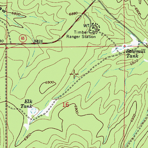 Topographic Map of Topsoil Tank, AZ