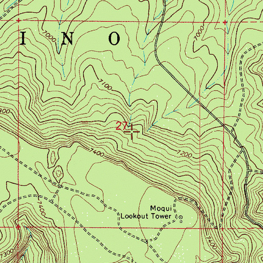Topographic Map of Section Twentyseven Tank, AZ