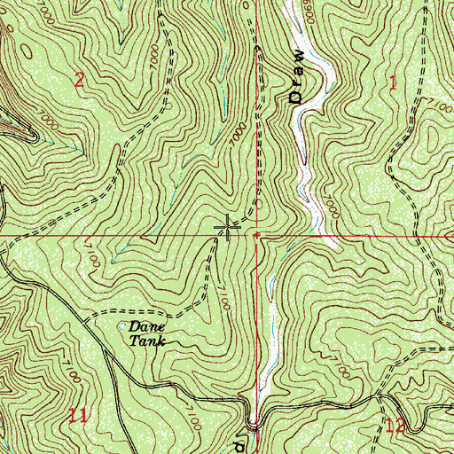 Topographic Map of Granada Tank, AZ