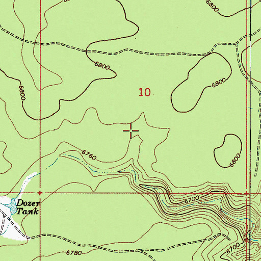 Topographic Map of Doghair Tank, AZ