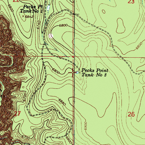 Topographic Map of Pecks Point Tank Number 3, AZ