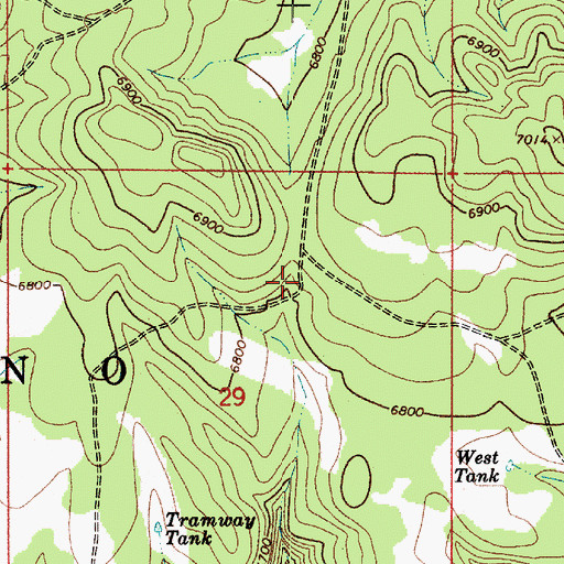 Topographic Map of Between Tank, AZ