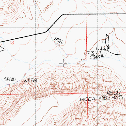 Topographic Map of Wild Horse Canyon, CA