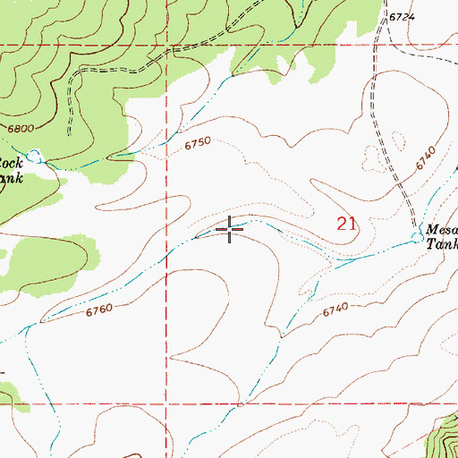 Topographic Map of Sha Donde Tank, AZ