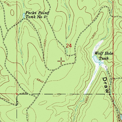 Topographic Map of Roadside Tank, AZ