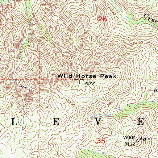 Topographic Map of Wild Horse Peak, CA