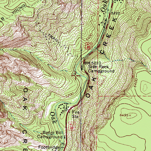 Topographic Map of Bootlegger Campground, AZ