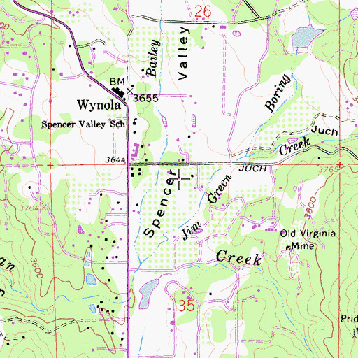Topographic Map of Peacefield Orchard, CA