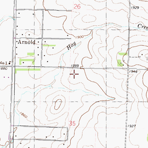 Topographic Map of Diamond R Ranch, ND