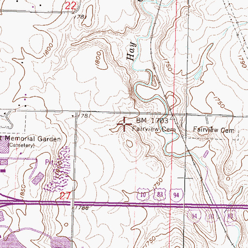 Topographic Map of Pebble Creek Golf Course, ND