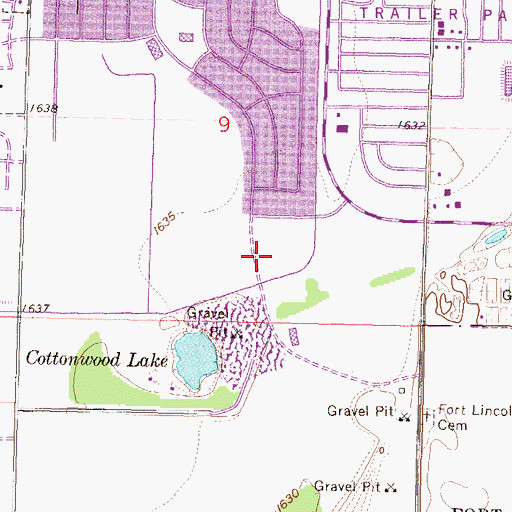 Topographic Map of Ascension Church, ND