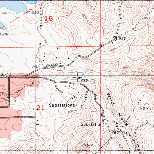 Topographic Map of Wild Mans Canyon, CA