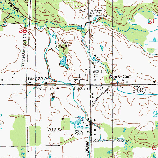 Topographic Map of Forest City Post Office (historical), MI