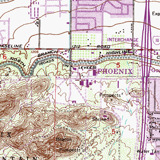 Topographic Map of The Pointe at South Mountain, AZ