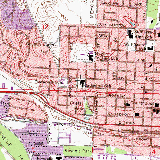 Topographic Map of Cathedral of the Holy Spirit, ND