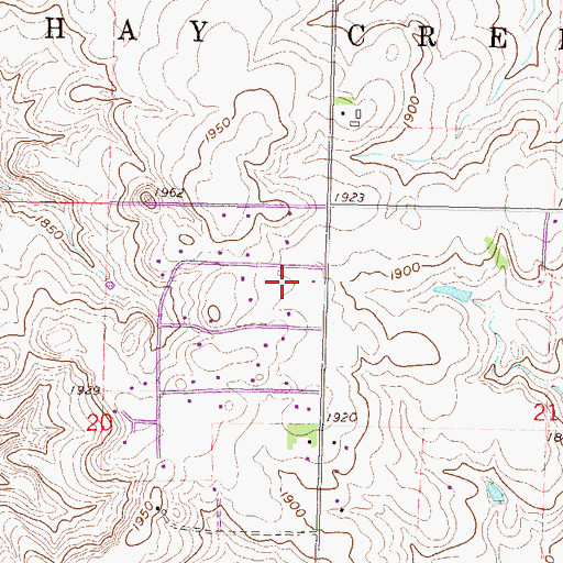 Topographic Map of Century Baptist Church, ND