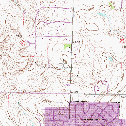 Topographic Map of Charity Lutheran Church, ND