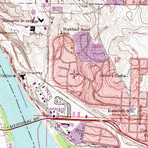 Topographic Map of Church of the Cross, ND