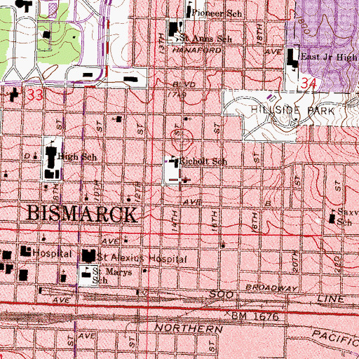 Topographic Map of Faith Lutheran Church, ND