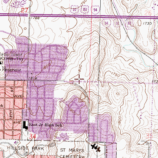 Topographic Map of Saint Paul Lutheran Church, ND