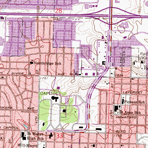 Topographic Map of Unitarian Universalist Fellowship, ND