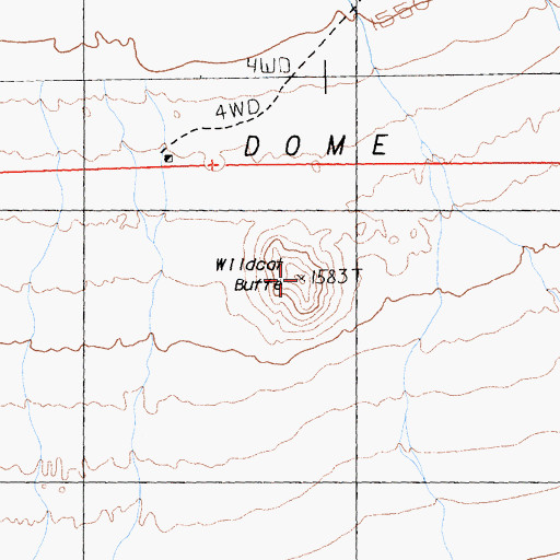 Topographic Map of Wildcat Butte, CA