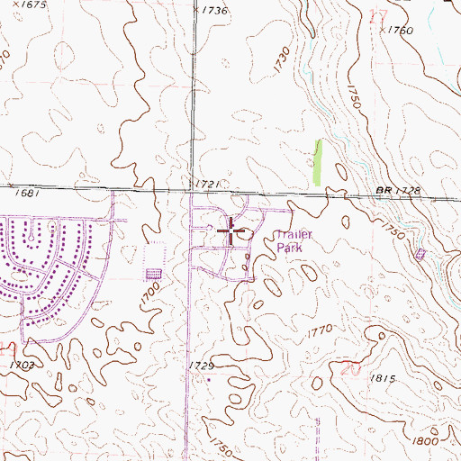 Topographic Map of Apple Creek Mobile Home Community, ND