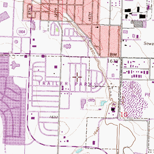 Topographic Map of Colonial Estates, ND