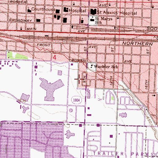 Topographic Map of Holiday Park, ND