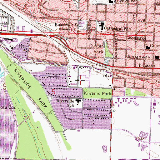 Topographic Map of Parkview Estates, ND