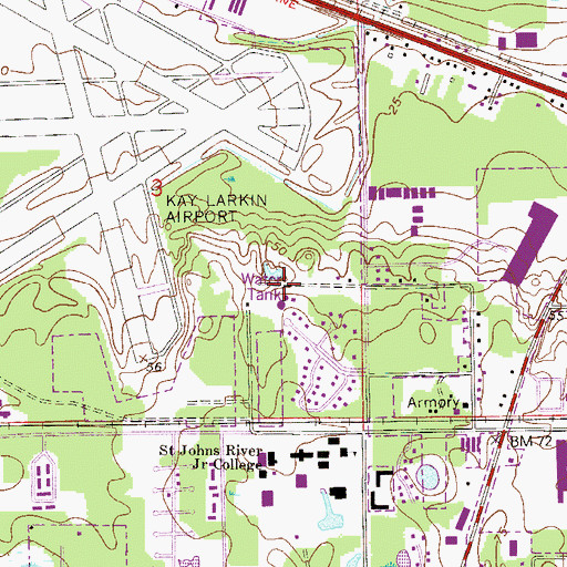 Topographic Map of R C Willis Water Treatment Facility, FL