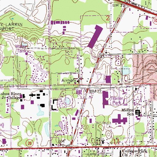 Topographic Map of U S Army Reserve Center, FL