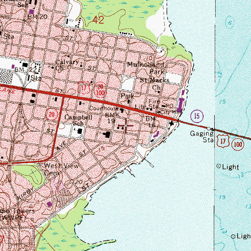 Topographic Map of Saint Monica Catholic Church, FL