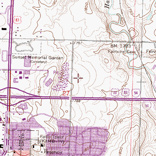 Topographic Map of Shiloh Christian School, ND