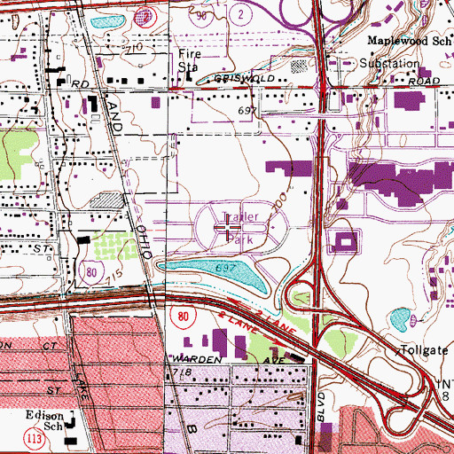 Topographic Map of Pikewood Manor, OH